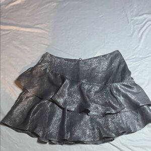 NWT Mustard Seed Shiny Silver Layered Skort